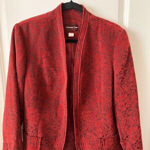 Coldwater Creek Red Floral Corduroy Jacket - L